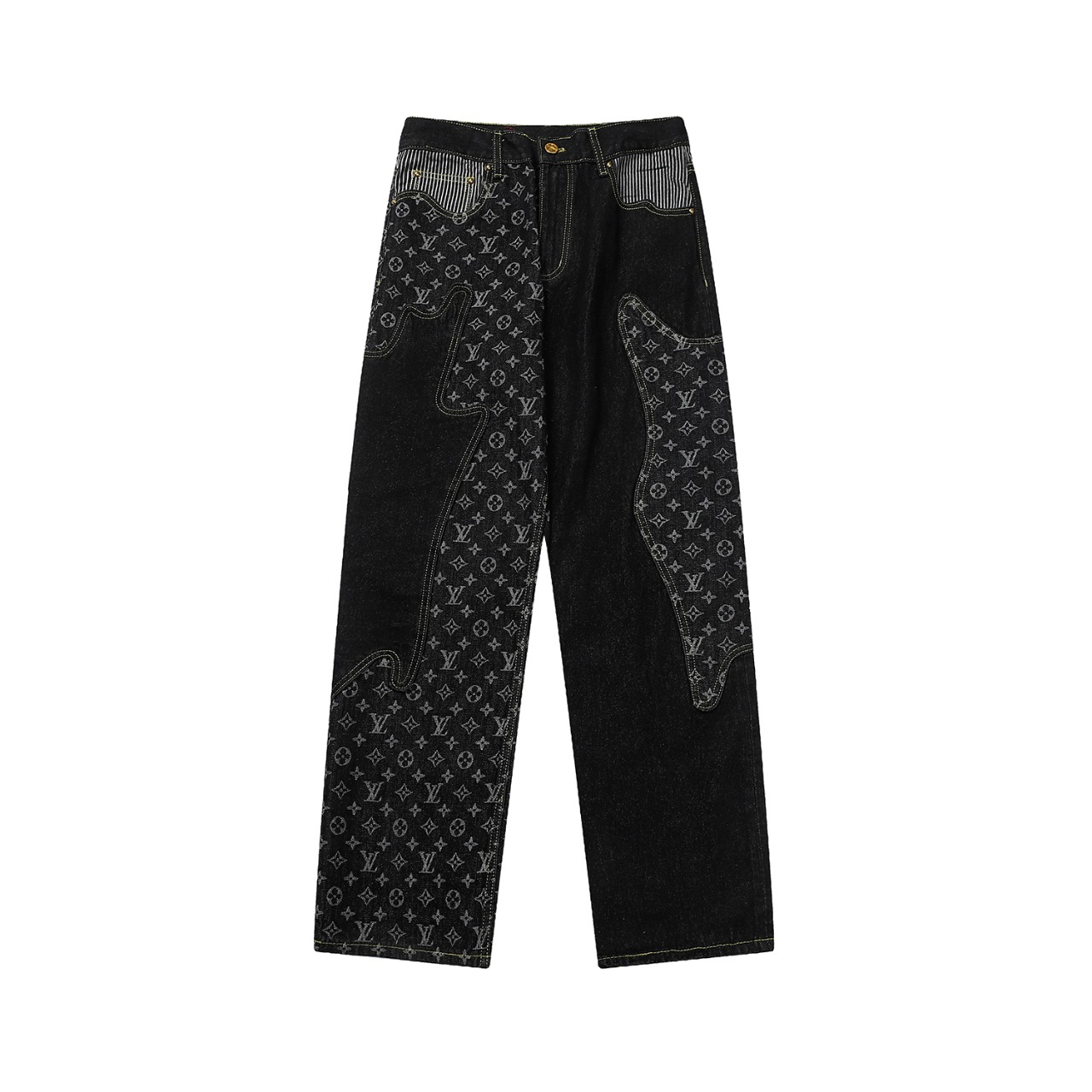 LouisVuitton/路易威登 Nigo 联名爱心贴布牛仔长裤