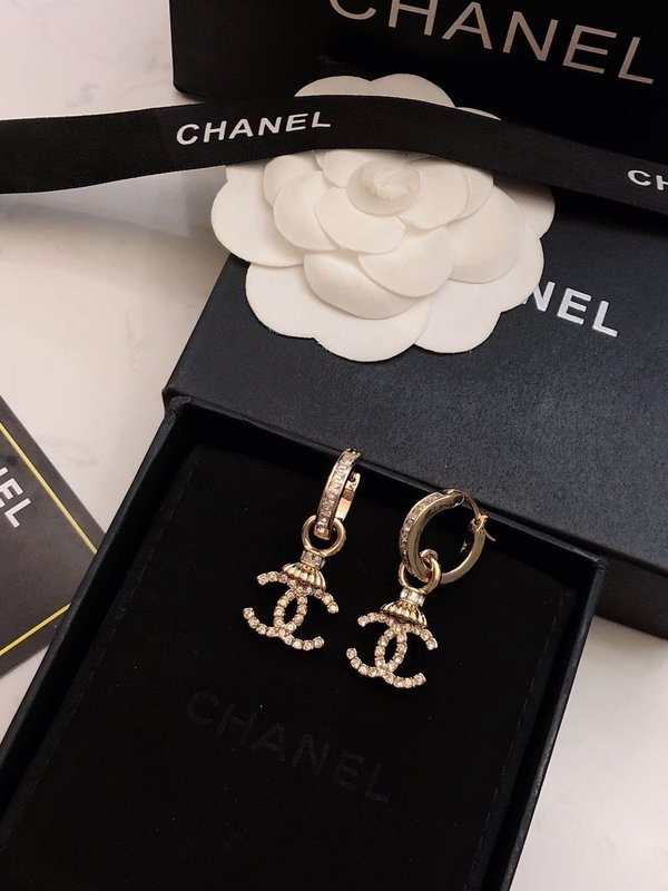 Chanel Jewelry Earring Yellow CNC Process 925 Silver Brass Fashion