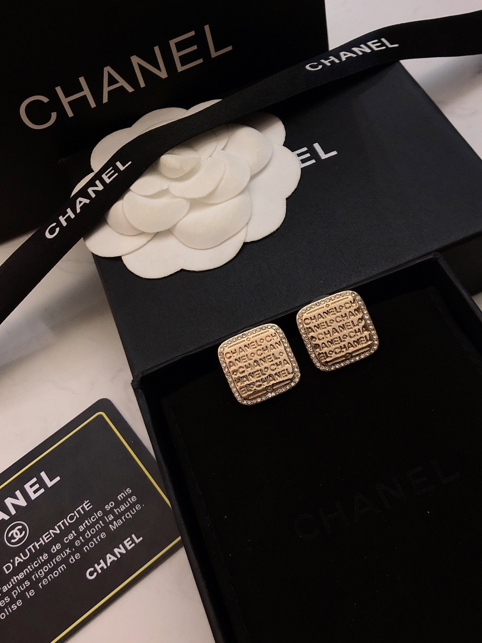 Chanel Joalheria Brinco Amarelo Processo CNC 925 Prata Latão Fashion