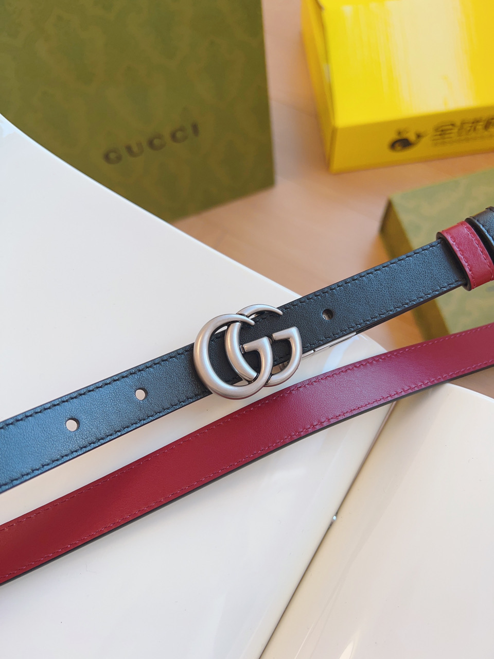 gucci2.0cm经典黑红原厂皮料开发无处不精致非市场通货