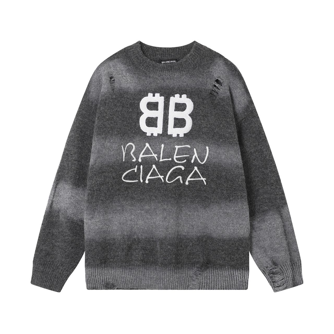 “Balenciaga Sweaters with Embroidered Logo in Various Sizes and Colors”
