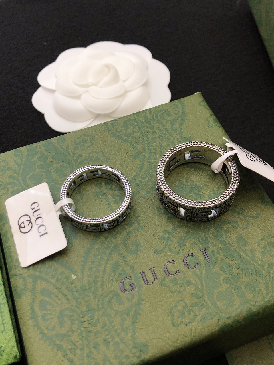 超级好看的情侣戒指💍GUCCI复古双G戒指 一戒两戴性价比超高🥰百搭很有质感 甜酷有个性且不烂大街✨码数
