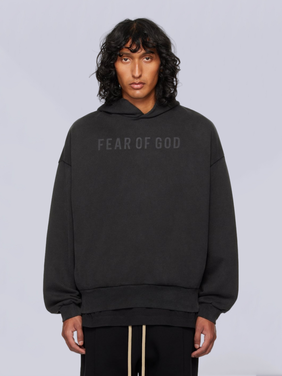 Fear of God FOG Essentials Washed Black Logo Hoodie Sweatshirt 6 A2017122801002613348508089233144057856
