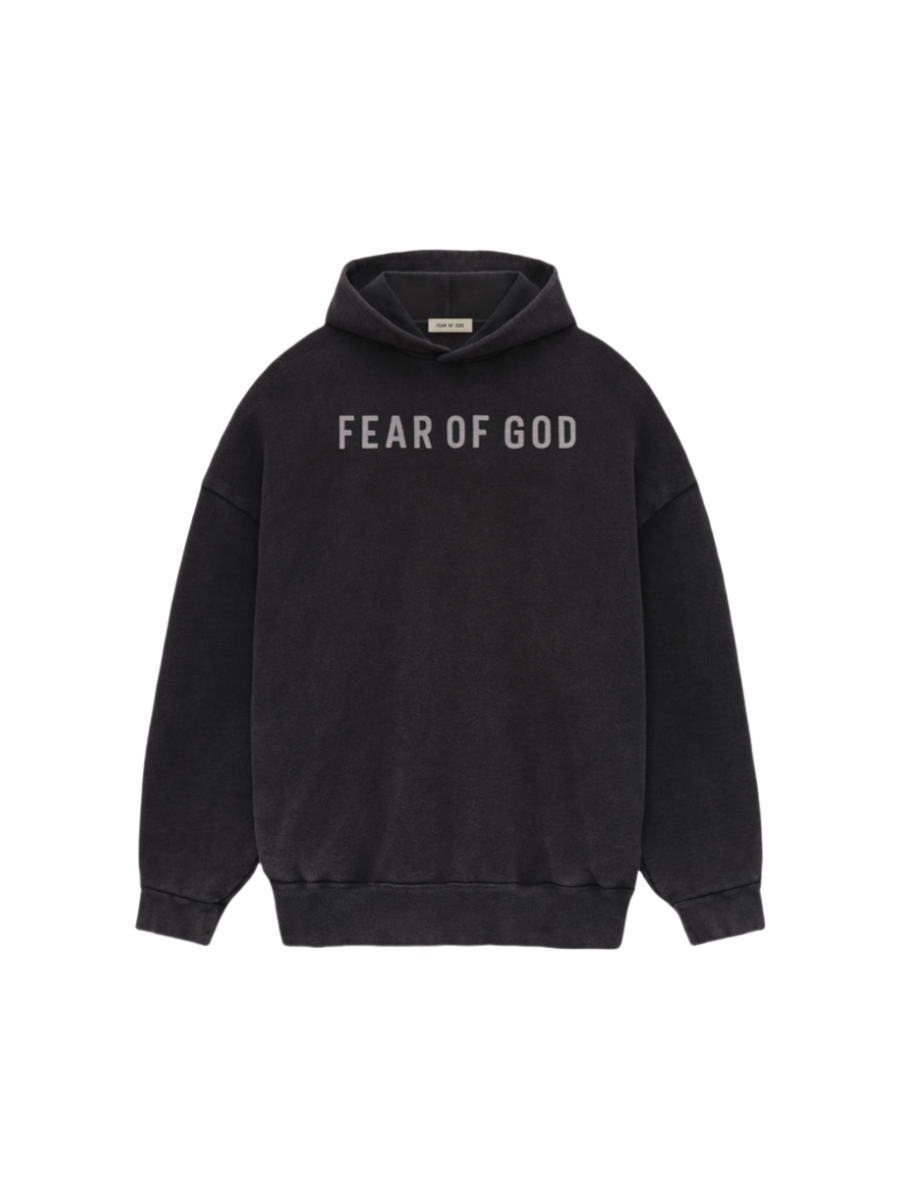 Fear of God FOG Essentials Washed Black Logo Hoodie Sweatshirt 2 A2017122801002613348508089233152434176