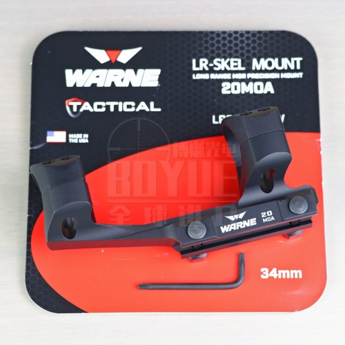 Warne Tactical LR-SKEL 34mm Scope Mount - Long Range Precision, 20MOA