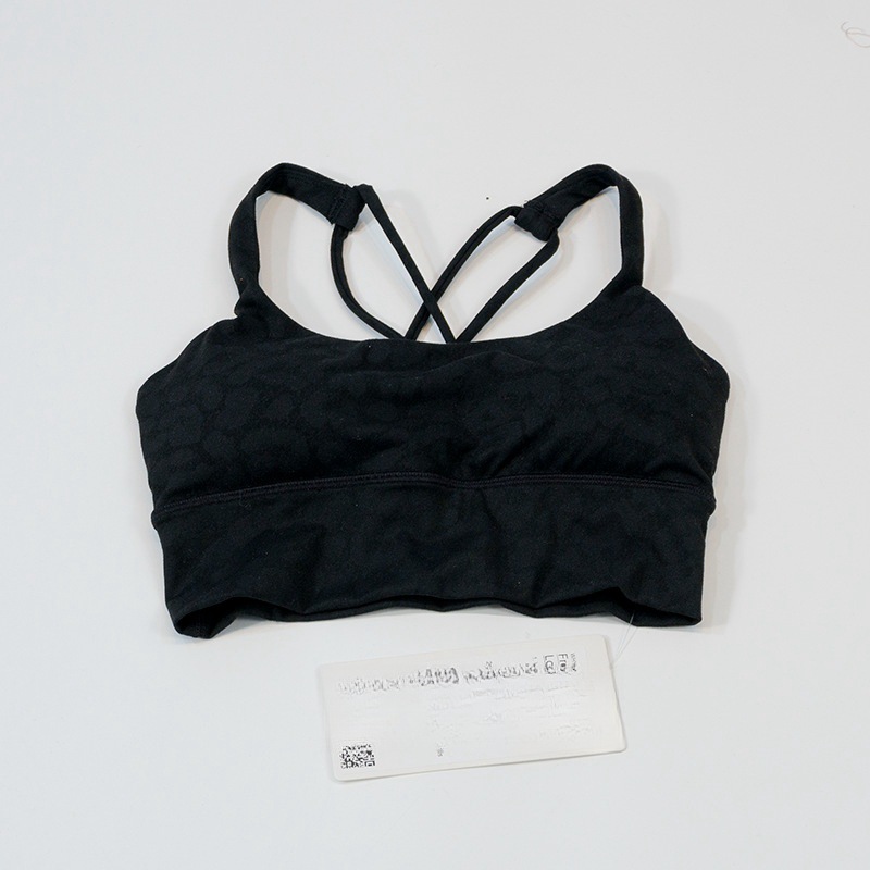 Lululemon sports bra yoga light gray leopard print