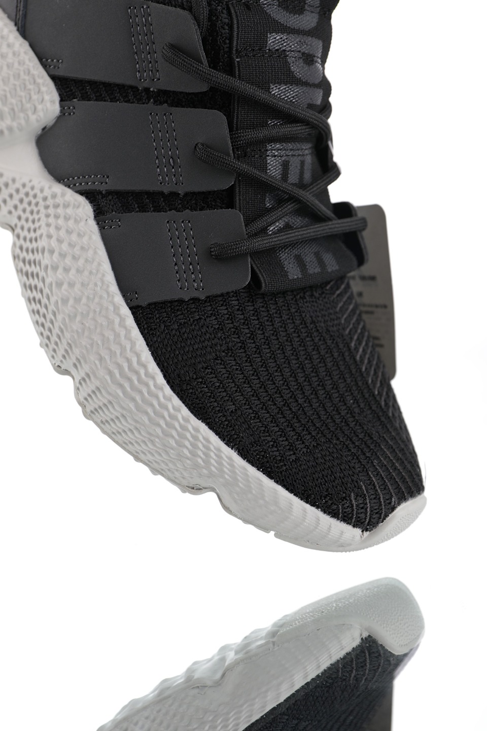 170 男女鞋，真标带半码  三叶草 adidas Originals Prophere刺猬套脚飞织百搭慢跑鞋“暗黑印花字母”BD7731