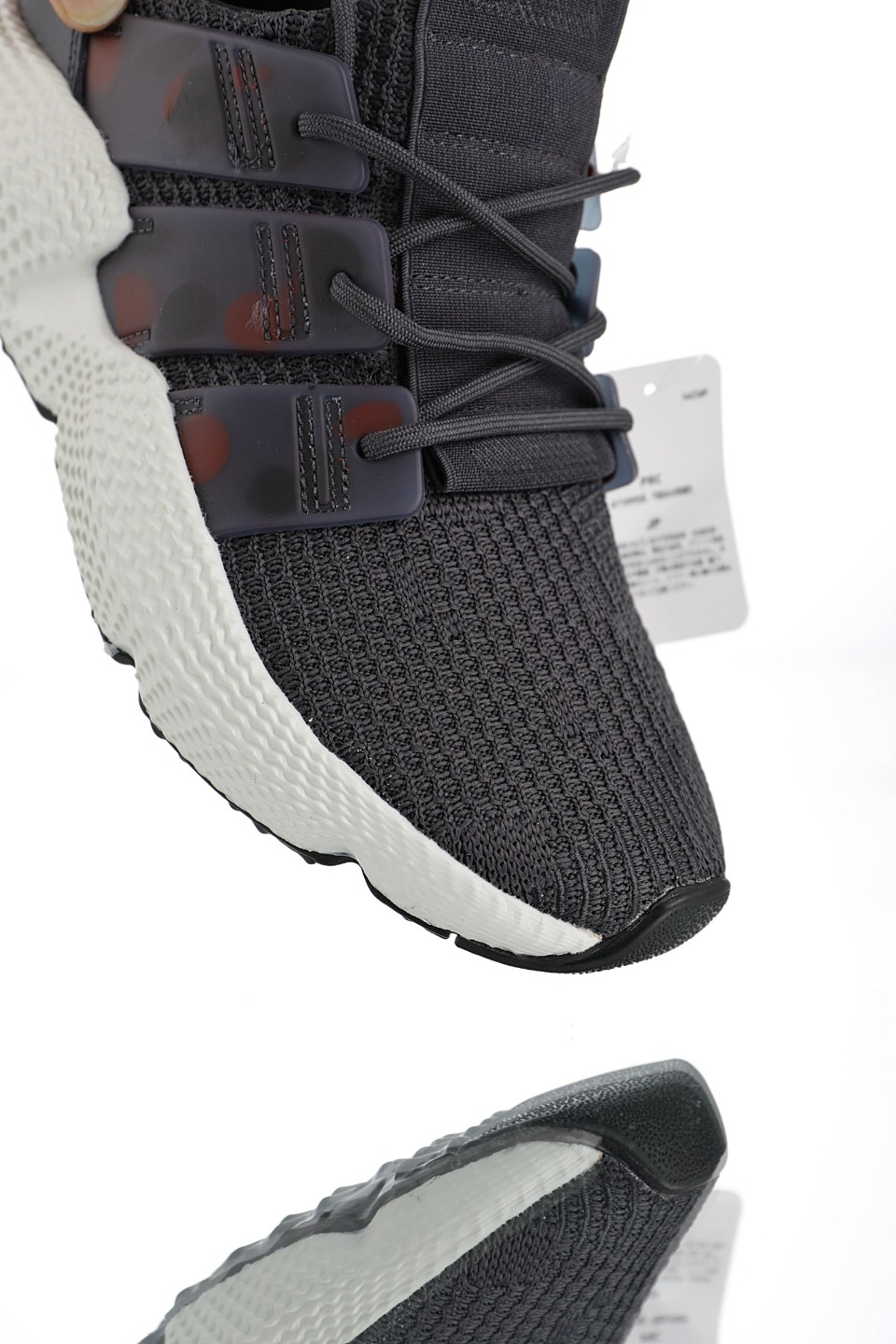 170 男女鞋，真标带半码  三叶草 adidas Originals Prophere刺猬套脚飞织百搭慢跑鞋“深灰影迹迷彩”BD2812
