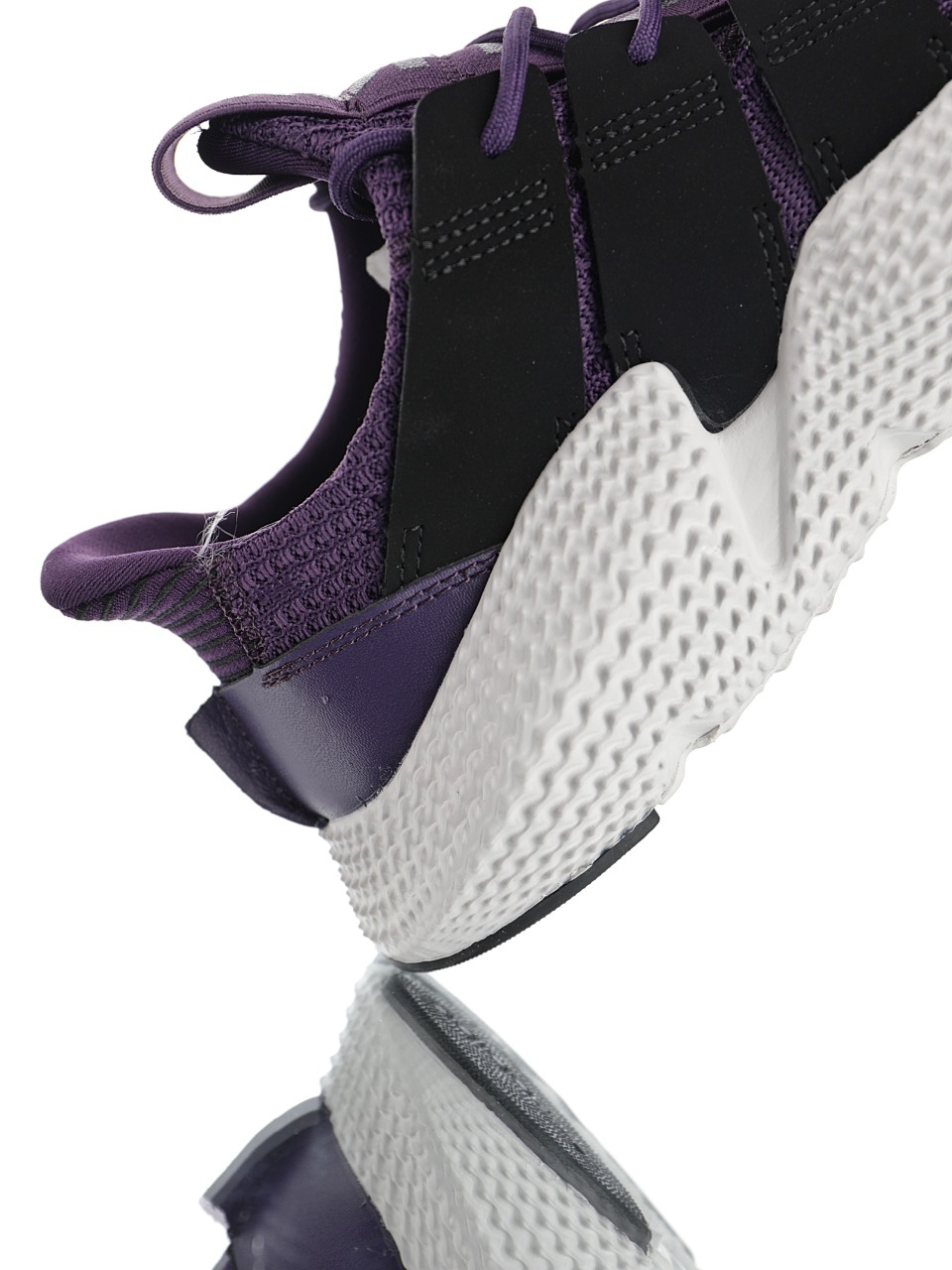 170 男女鞋，真标带半码  三叶草adidas Originals Prophere刺猬套脚飞织百搭慢跑鞋“罗兰紫印花字母”BD7837