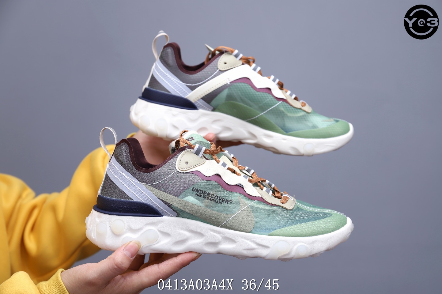 150<br />耐克 Nike Epic React Element 87Undercover 瑞亚87联名 高桥盾 透明网纱 轻便跑鞋 <br />SWSIZE：下36/45 <br />编码：0413A03A4X