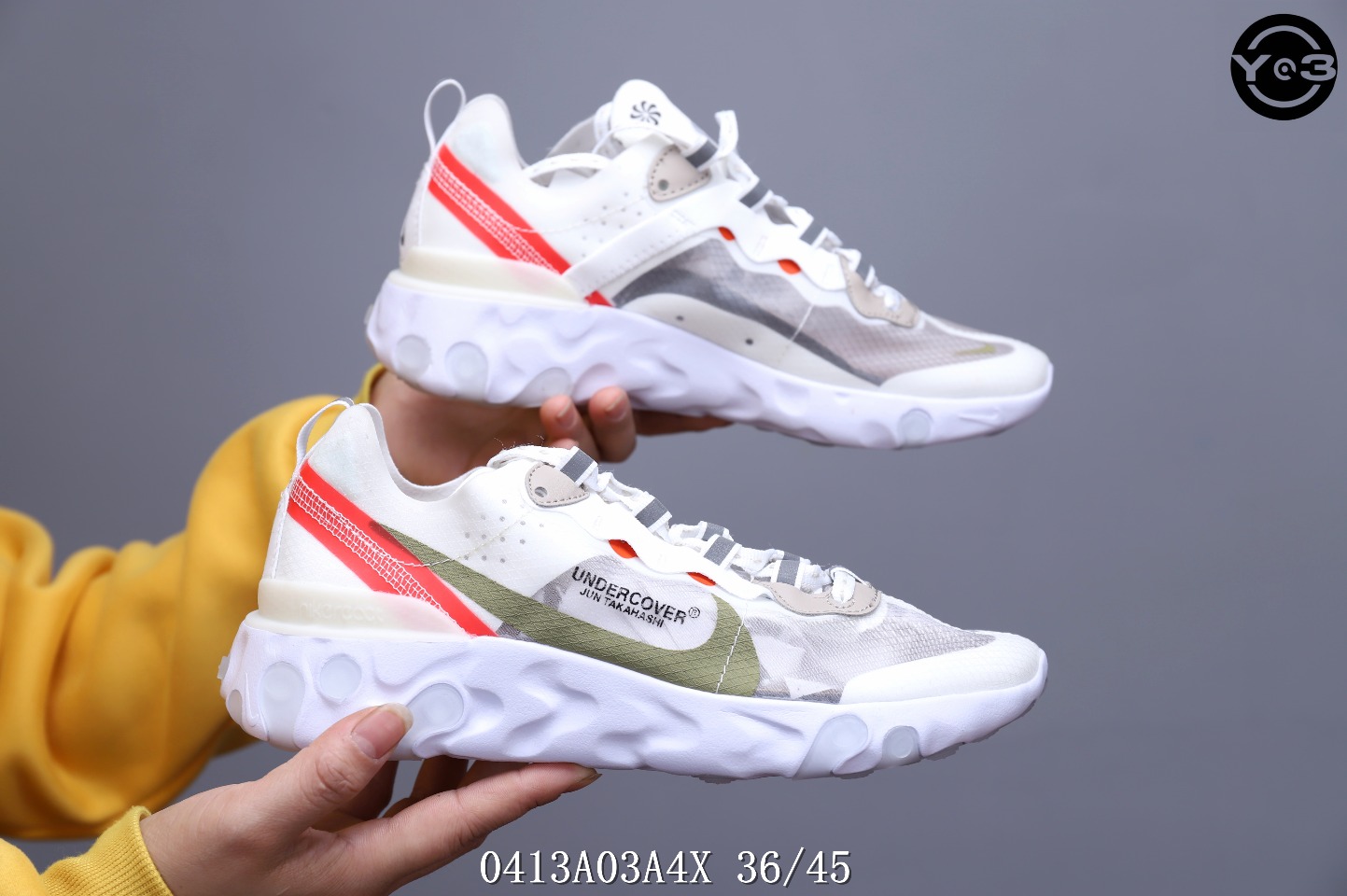 150<br />耐克 Nike Epic React Element 87Undercover 瑞亚87联名 高桥盾 透明网纱 轻便跑鞋 <br />SWSIZE：下36/45 <br />编码：0413A03A4X