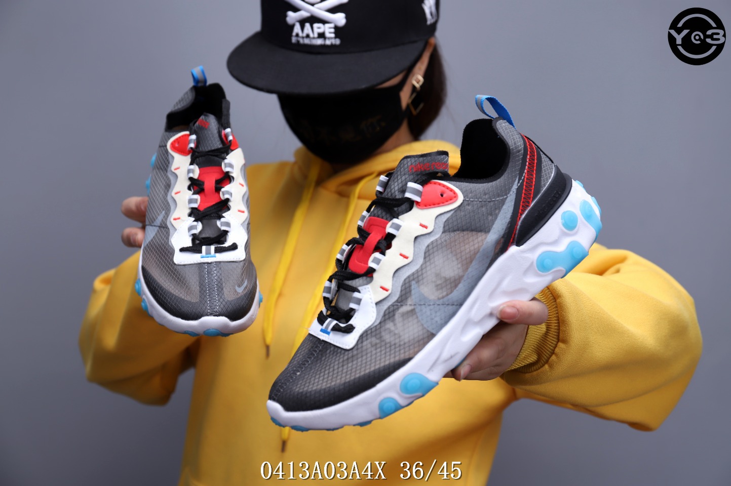 150<br />耐克 Nike Epic React Element 87Undercover 瑞亚87联名 高桥盾 透明网纱 轻便跑鞋 <br />SWSIZE：下36/45 <br />编码：0413A03A4X