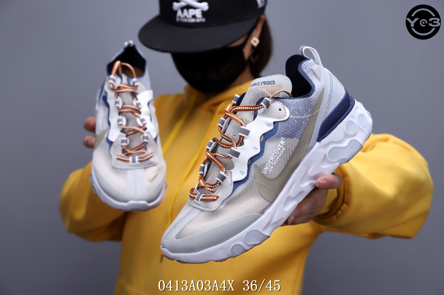 150<br />耐克 Nike Epic React Element 87Undercover 瑞亚87联名 高桥盾 透明网纱 轻便跑鞋 <br />SWSIZE：下36/45 <br />编码：0413A03A4X