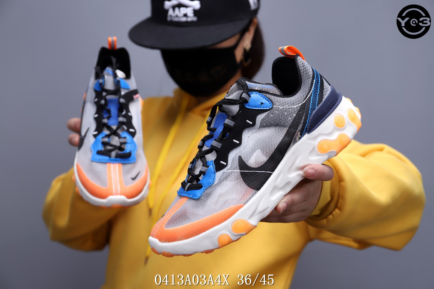 150<br />耐克 Nike Epic React Element 87Undercover 瑞亚87联名 高桥盾 透明网纱 轻便跑鞋 <br />SWSIZE：下36/45 <br />编码：0413A03A4X