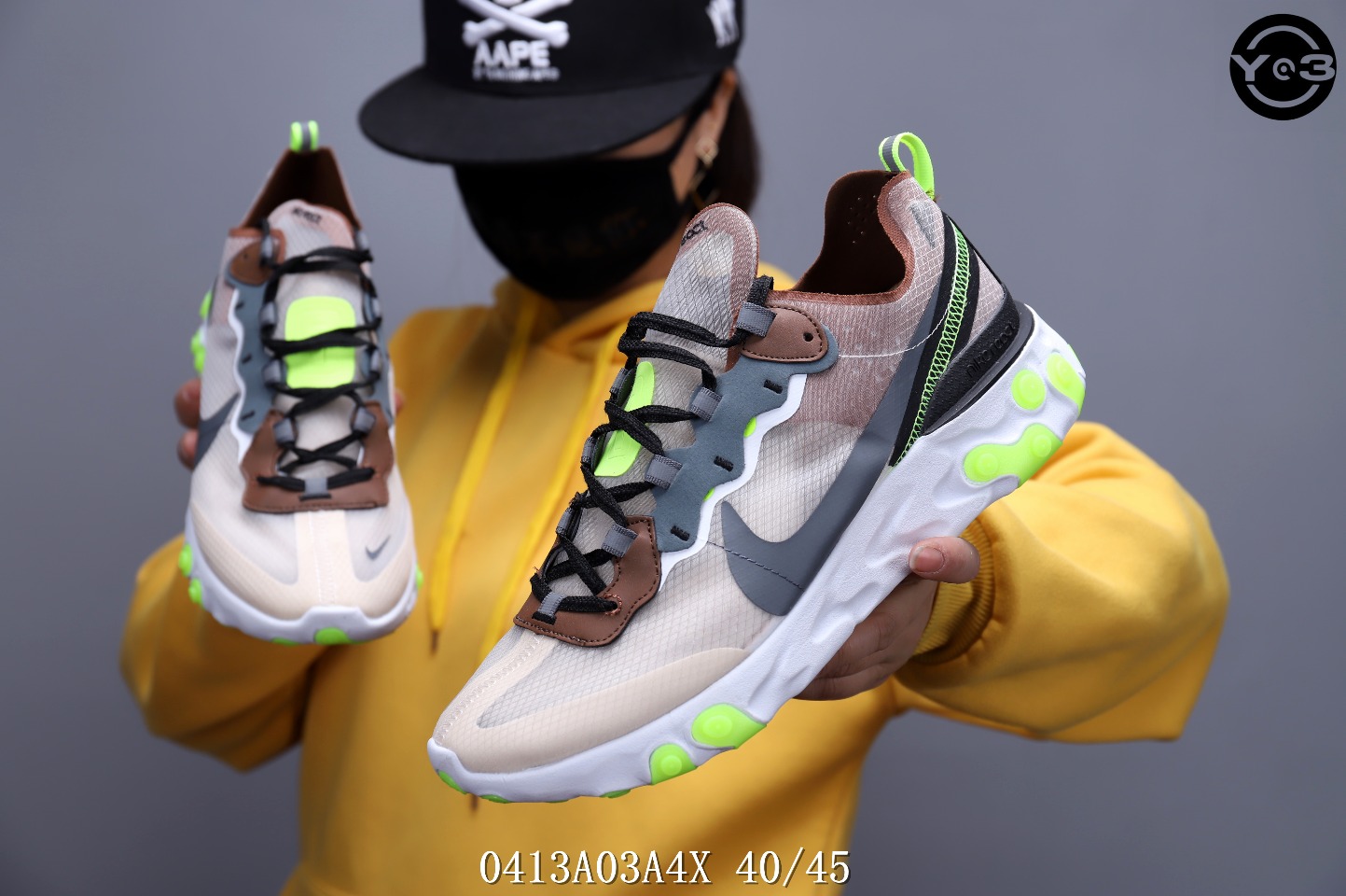 150<br />耐克 Nike Epic React Element 87Undercover 瑞亚87联名 高桥盾 透明网纱 轻便跑鞋 <br />SWSIZE：下40/45 <br />编码：0413A03A4X