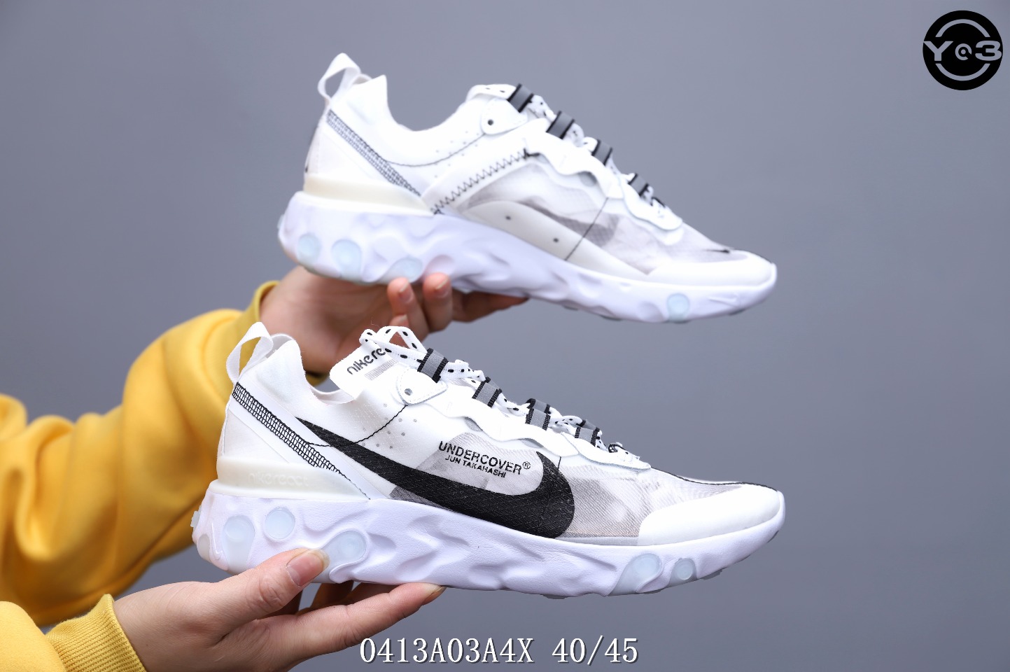 150<br />耐克 Nike Epic React Element 87Undercover 瑞亚87联名 高桥盾 透明网纱 轻便跑鞋 <br />SWSIZE：下40/45 <br />编码：0413A03A4X