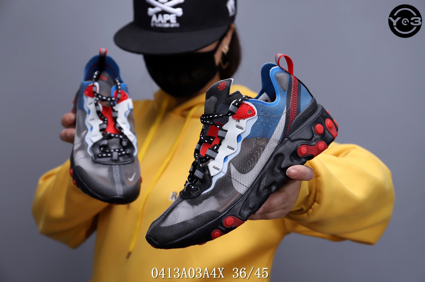 <br />本地自取150<br />耐克 Nike Epic React Element 87Undercover 瑞亚87联名 高桥盾 透明网纱 轻便跑鞋 <br />SWSIZE：下36/45 <br />编码：0413A03A4X