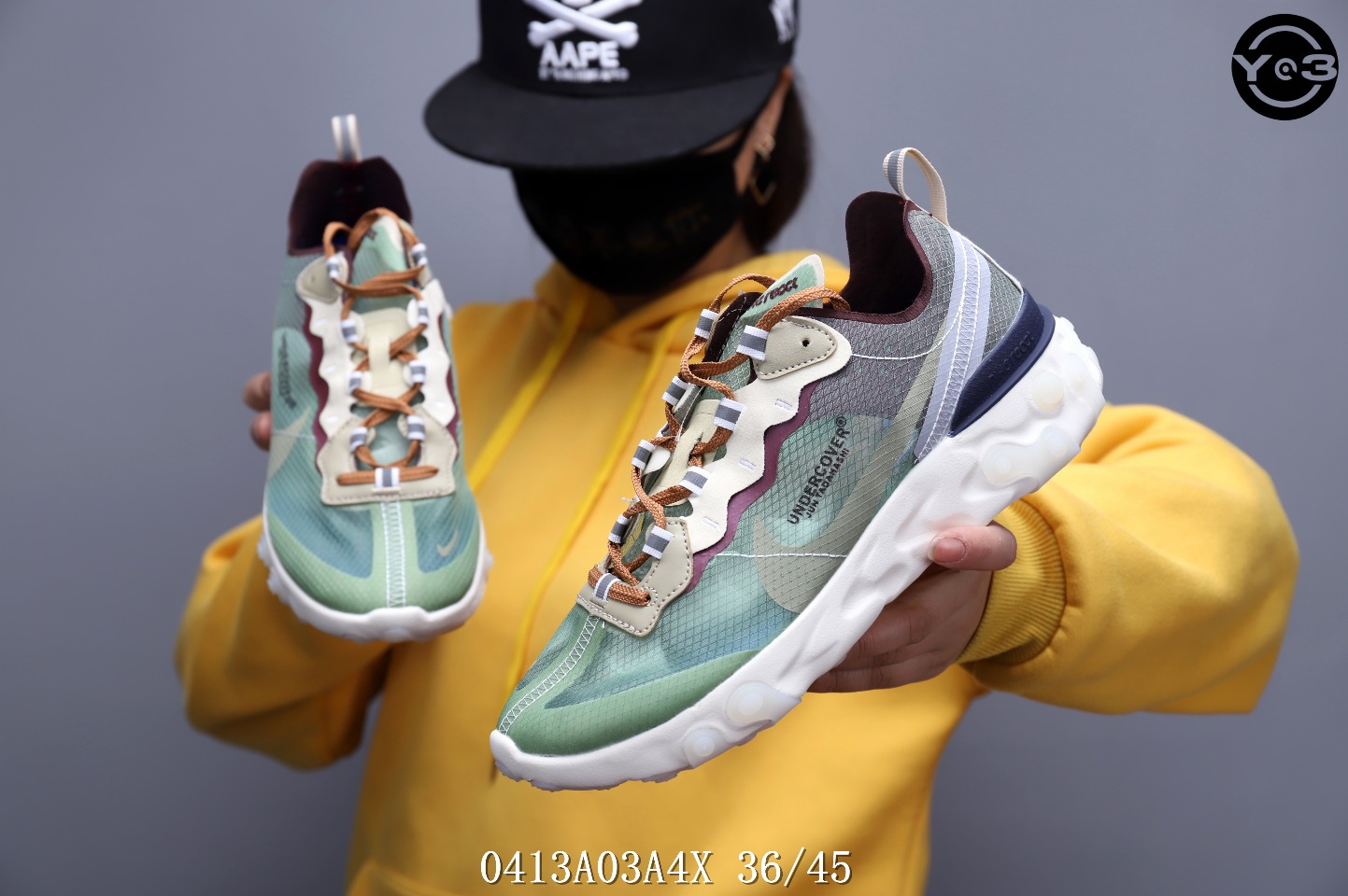 <br />本地自取150<br />耐克 Nike Epic React Element 87Undercover 瑞亚87联名 高桥盾 透明网纱 轻便跑鞋 <br />SWSIZE：下36/45 <br />编码：0413A03A4X