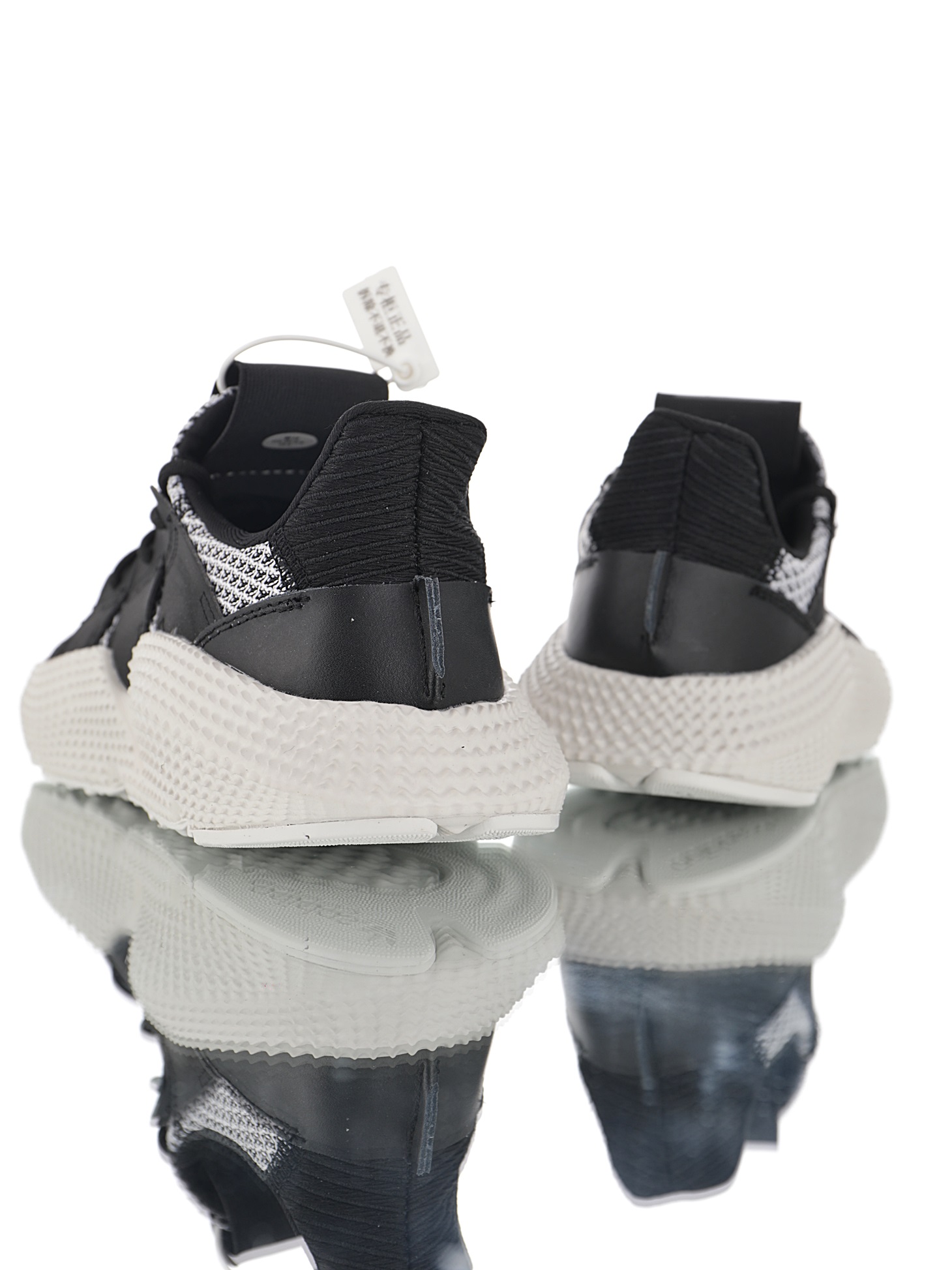 190 男女鞋，真标带半码  三叶草adidas Originals Prophere刺猬套脚飞织百搭慢跑鞋“针织黑白斑驳”CG6485