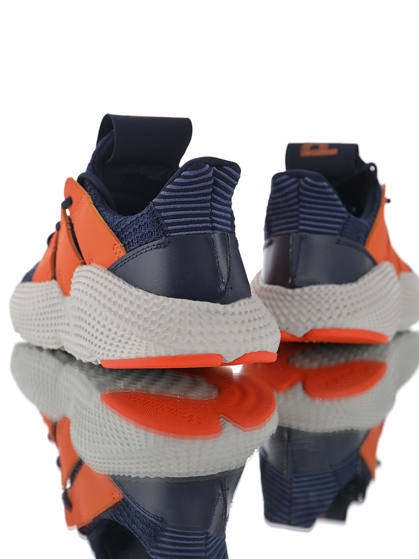 170 男女鞋，真标带半码  三叶草adidas Originals Prophere刺猬套脚飞织百搭慢跑鞋“针织深蓝亮橙”BD7839