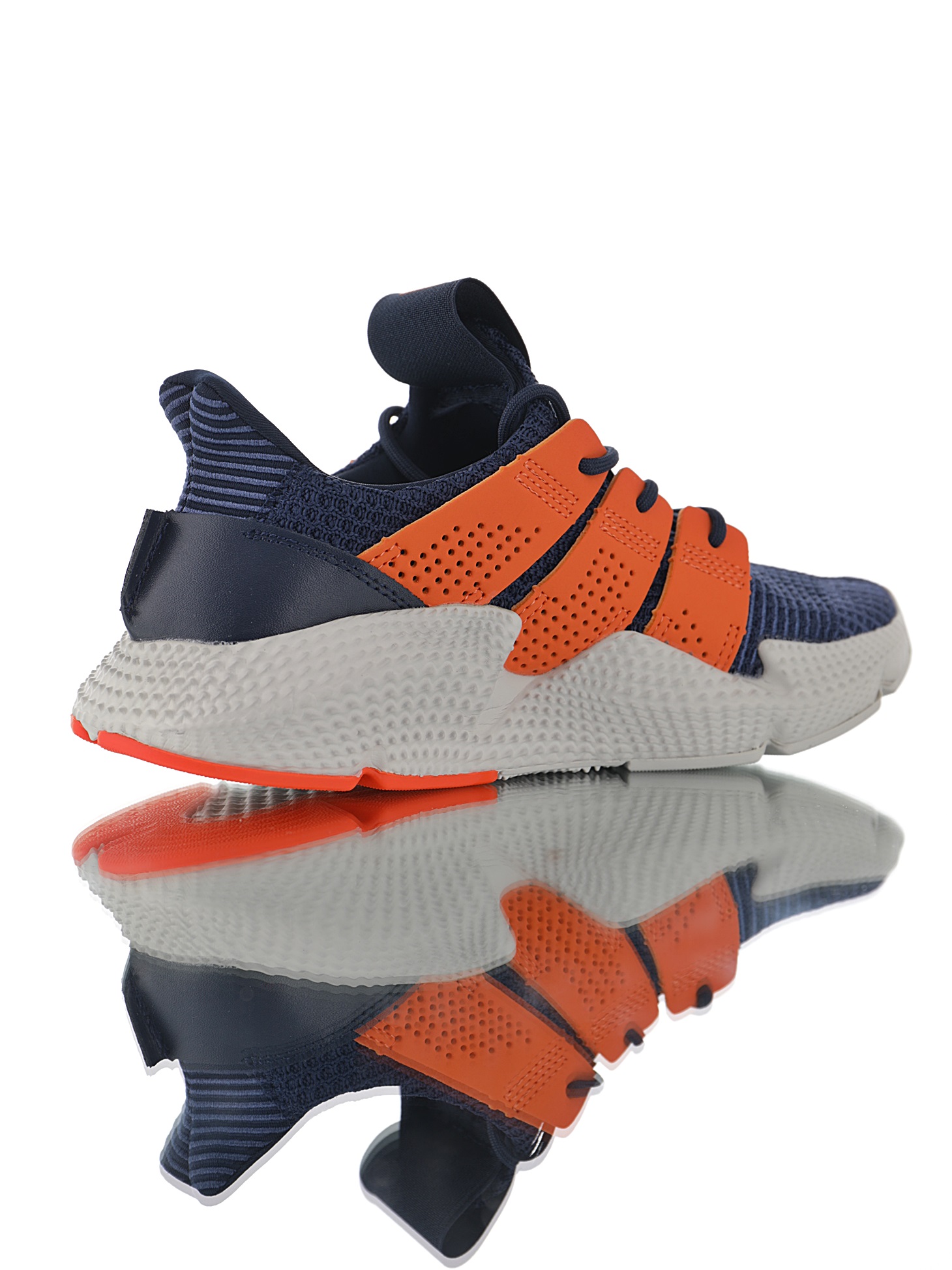 170 男女鞋，真标带半码  三叶草adidas Originals Prophere刺猬套脚飞织百搭慢跑鞋“针织深蓝亮橙”BD7839