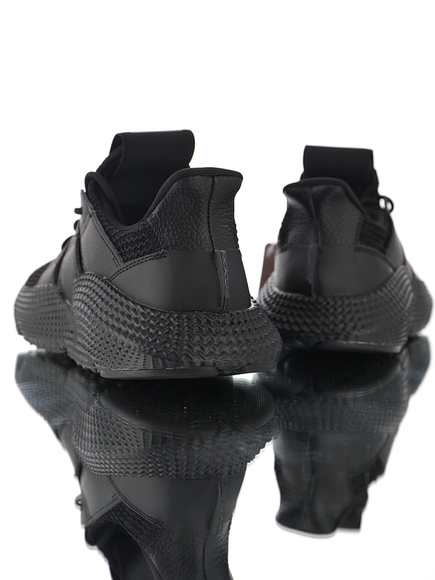 170 男女鞋，真标带半码  三叶草adidas Originals Prophere刺猬套脚飞织百搭慢跑鞋“针织全黑荔枝皮”BD7827