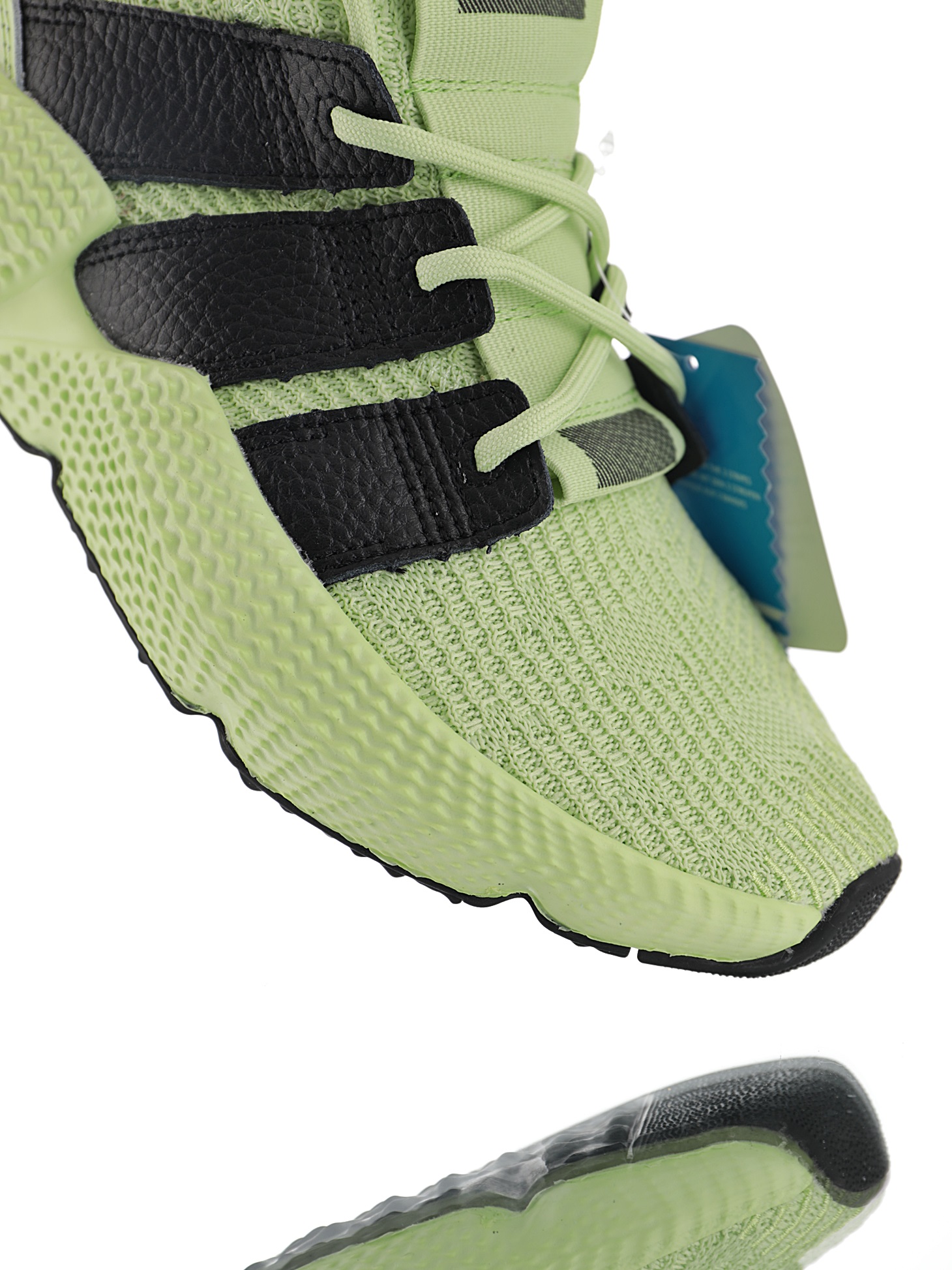 190 男女鞋，真标带半码  三叶草adidas Originals Prophere刺猬套脚飞织百搭慢跑鞋“针织荧光绿黑”F34235 42.5 43 44 44.5 45