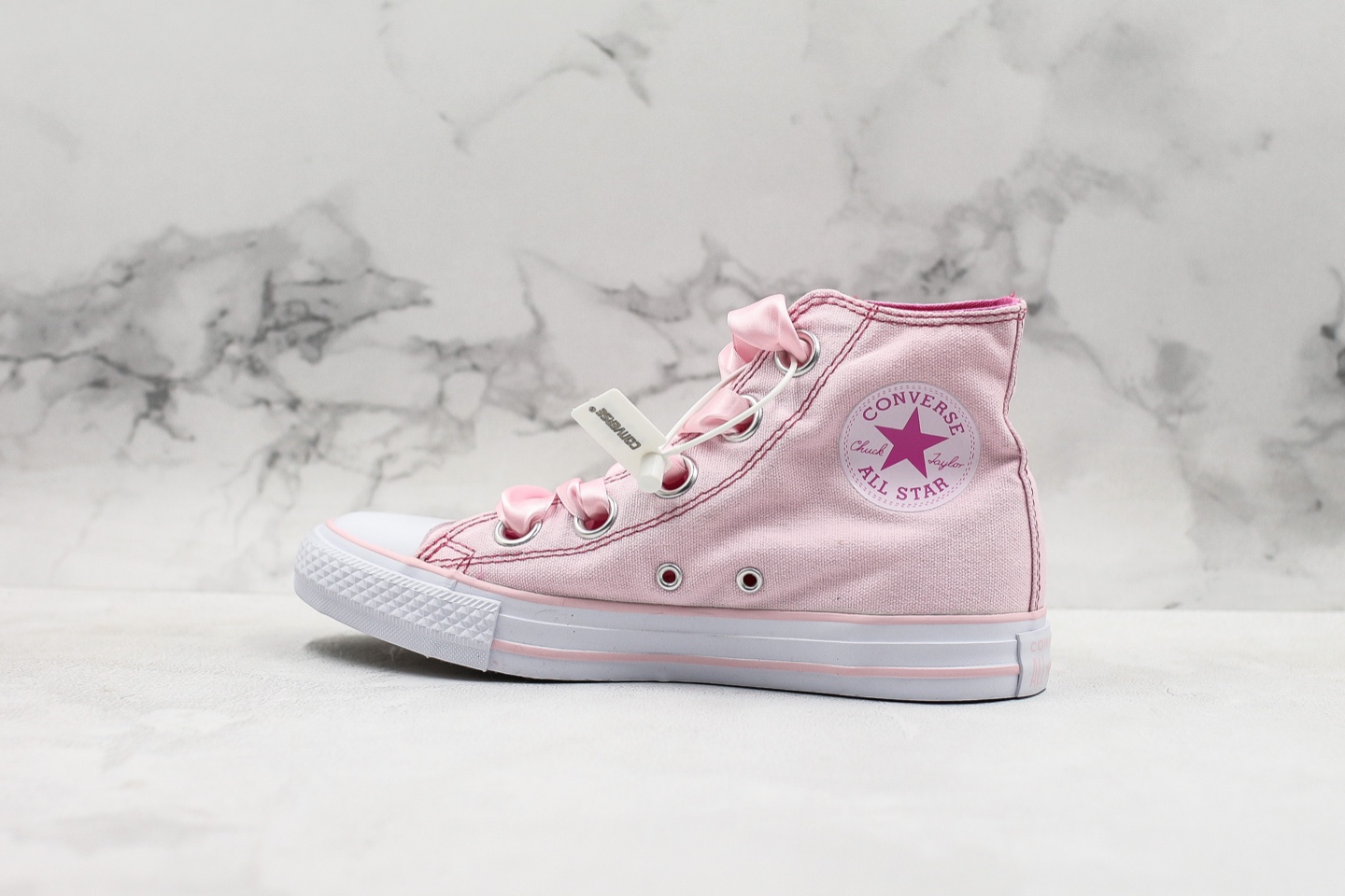 180 纯原匡威新款高帮丝带 converse  chuck taylor big eyelets  白粉银色蝴蝶结帆布限定款