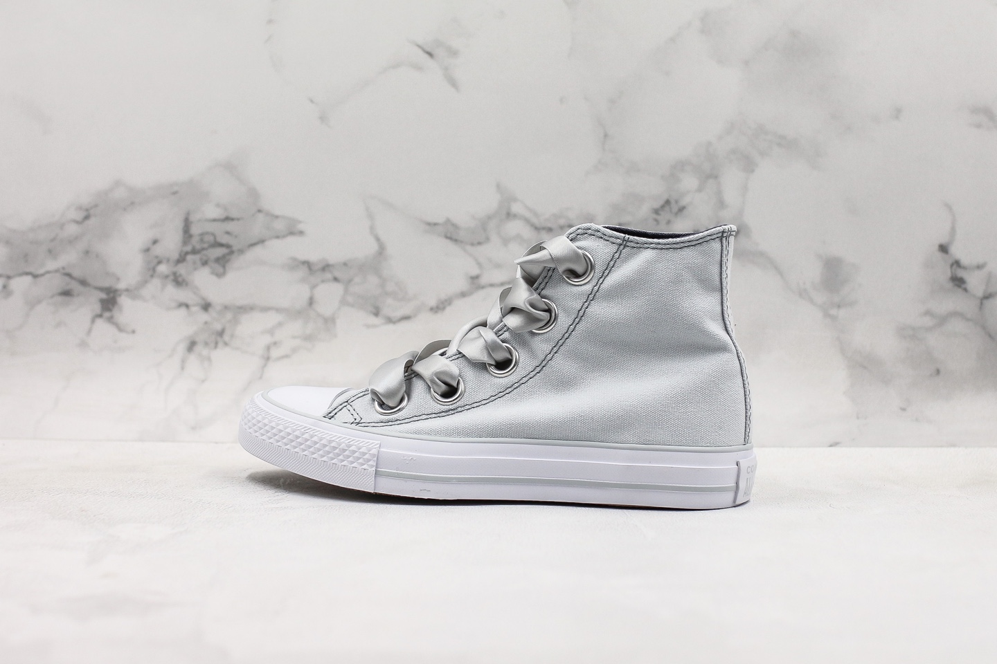 180 纯原匡威新款高帮丝带 converse  chuck taylor big eyelets  白粉银色蝴蝶结帆布限定款