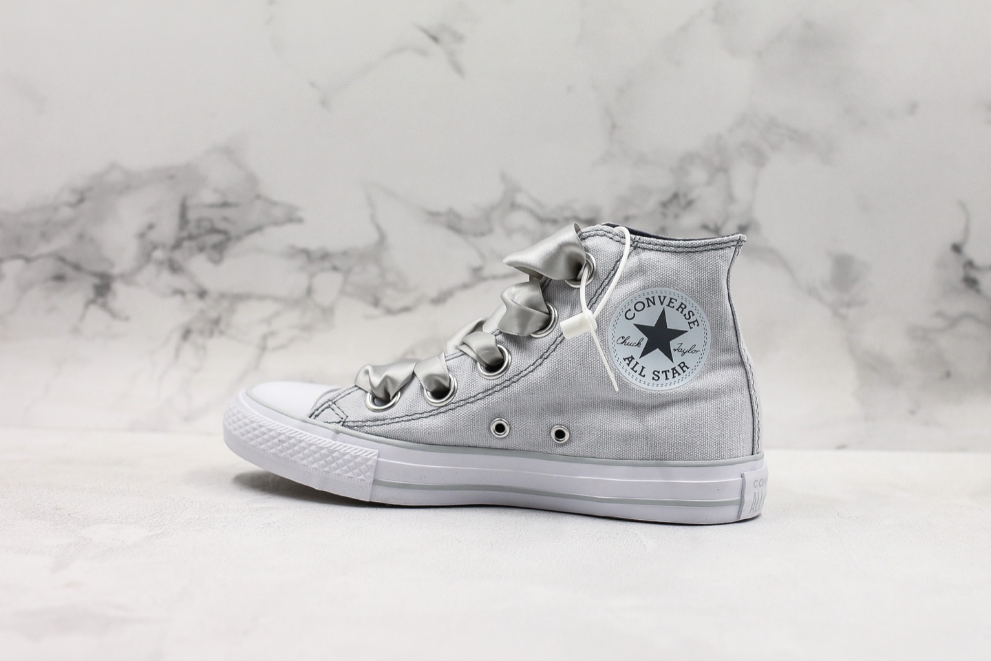 180 纯原匡威新款高帮丝带 converse  chuck taylor big eyelets  白粉银色蝴蝶结帆布限定款