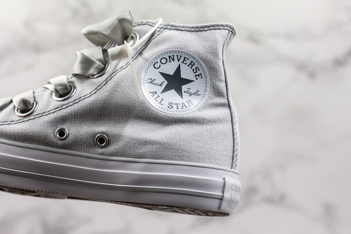 180 纯原匡威新款高帮丝带 converse  chuck taylor big eyelets  白粉银色蝴蝶结帆布限定款