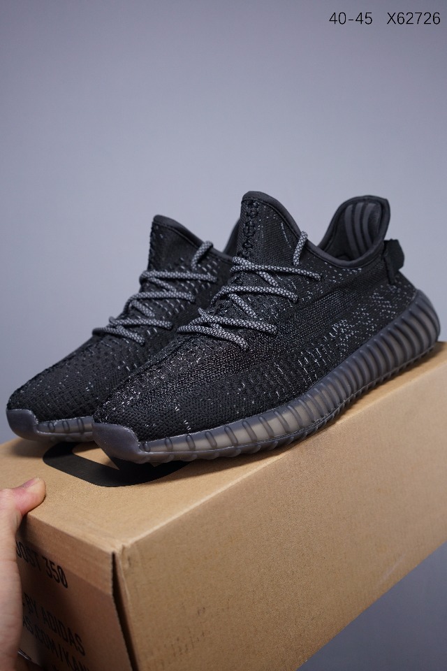 140阿迪达斯Adidas Yeezy Boost 350V2 堕(黑)天使 椰子组合底防爆休闲运动鞋