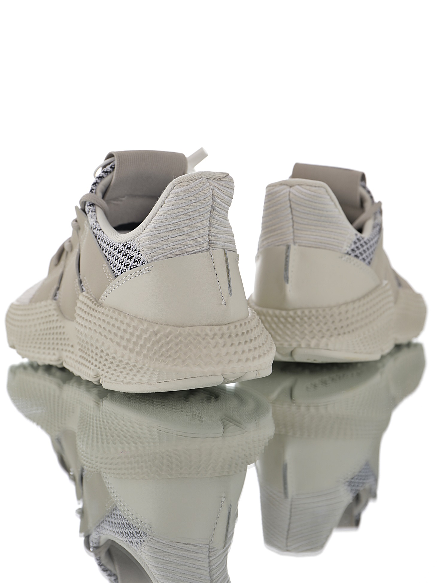 190 男女鞋，真标带半码  三叶草adidas Originals Prophere刺猬套脚飞织百搭慢跑鞋“针织沙漠灰白斑驳”CG5933