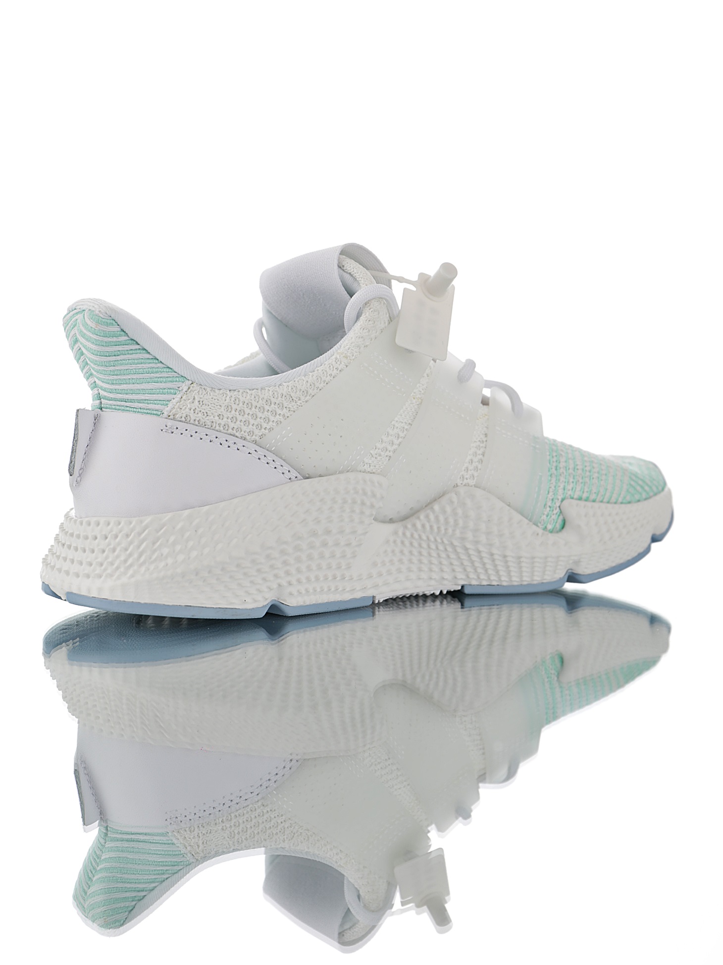 190 男女鞋，真标带半码  三叶草adidas Originals Prophere刺猬套脚飞织百搭慢跑鞋“针织白薄荷绿兰”F36910