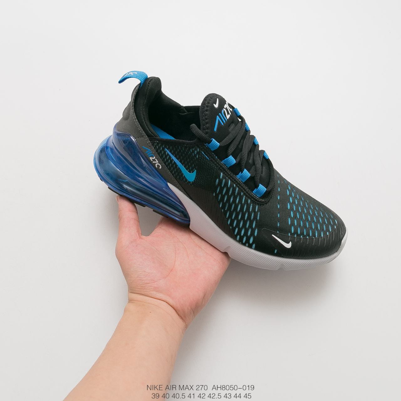 160耐克 Nike Air Max 270 耐克新款 后跟半掌气垫网面慢跑鞋  AH8050-019