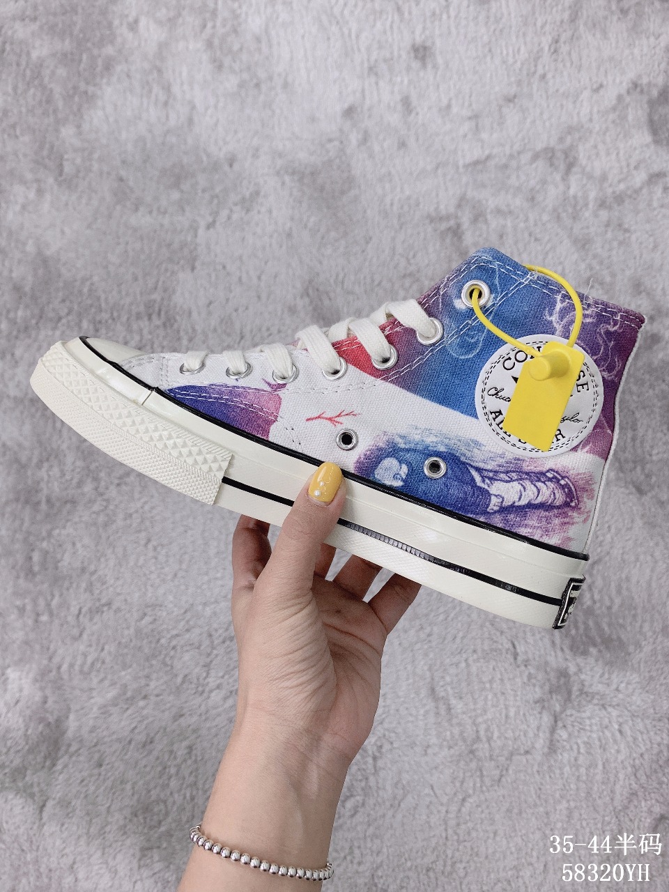 130【实拍图】真标半码！The Creator x Converse 70s 匡威小花联名涂鸦高帮帆布板鞋！