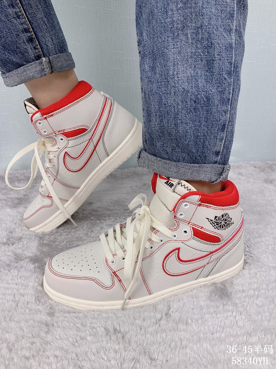 150集合图【实拍图】真标半码！耐克Nike Air Jordan 1 Rrtro High OG 高帮AJ乔1 运动篮球鞋 ！ 尺码：36-45半码<br />58340YH