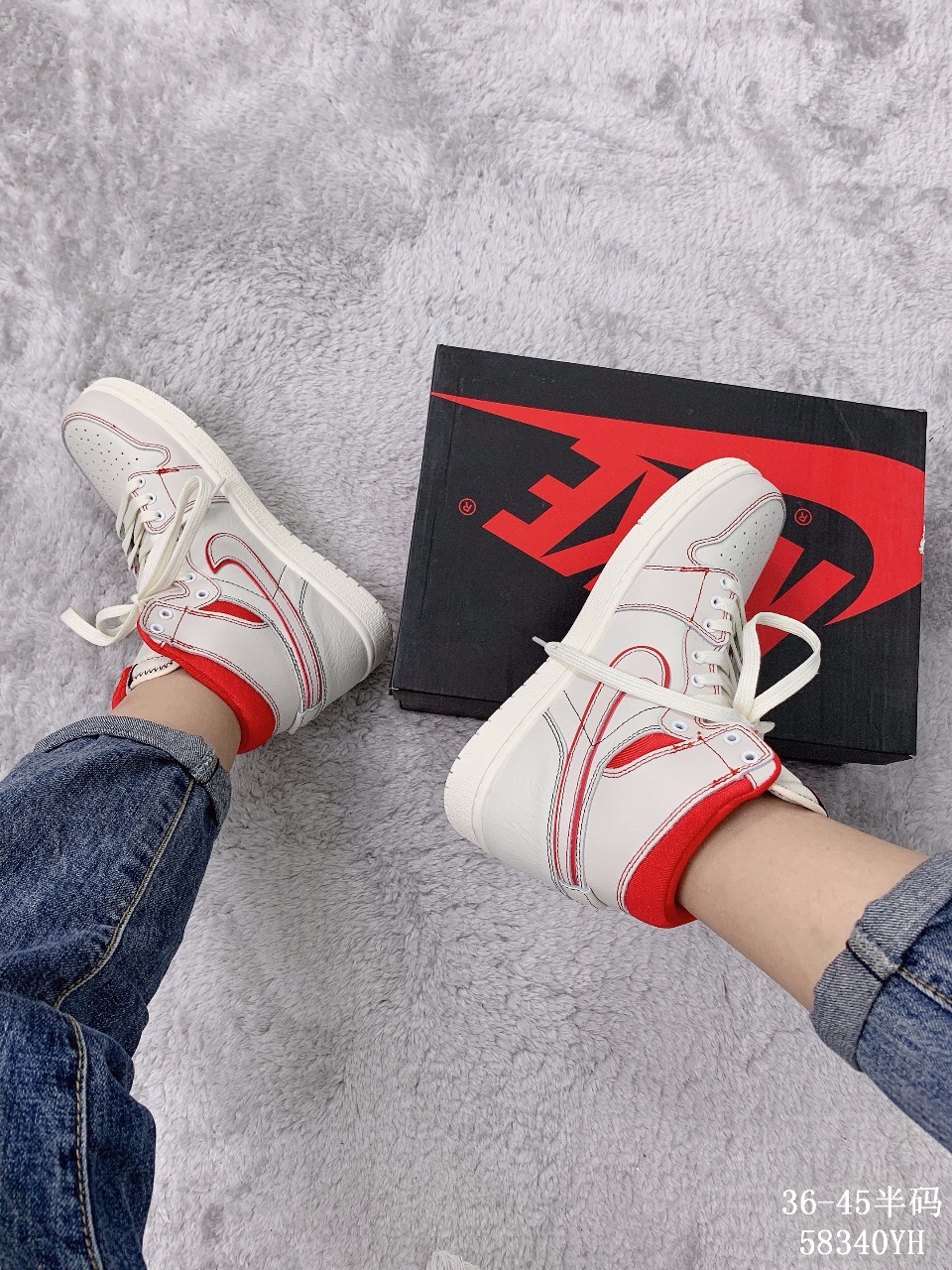 150集合图【实拍图】真标半码！耐克Nike Air Jordan 1 Rrtro High OG 高帮AJ乔1 运动篮球鞋 ！ 尺码：36-45半码<br />58340YH