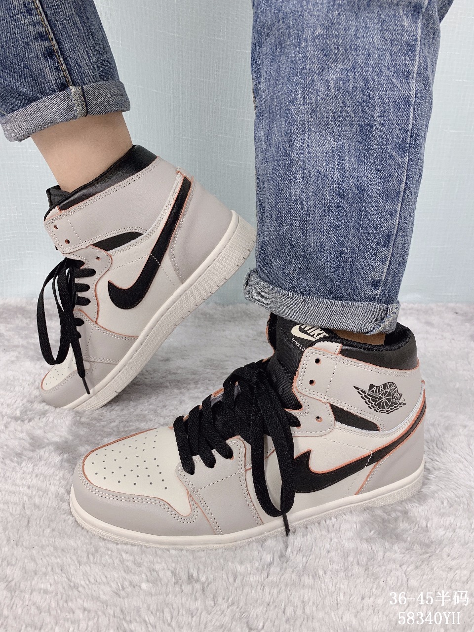 150集合图【实拍图】真标半码！耐克Nike Air Jordan 1 Rrtro High OG 高帮AJ乔1 运动篮球鞋 ！ 尺码：36-45半码<br />58340YH