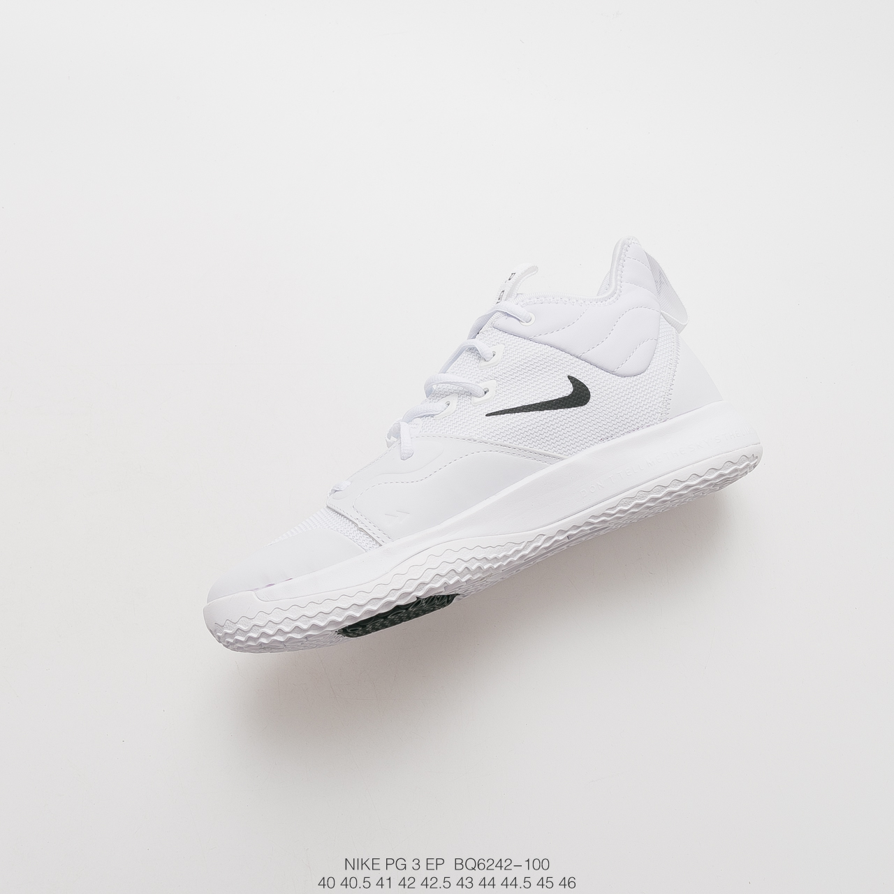 220耐克 Nike PG3 NASA EP 保罗乔治三代宇航员联名配色  zoom前掌气垫前掌包裹侧翼采用磨砂皮革 BQ6242-100