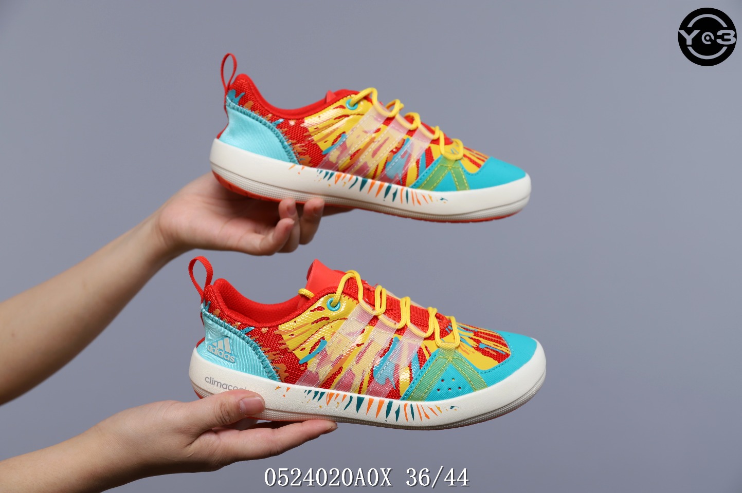 110阿迪达斯 2020 夏季 户外 涂鸦 彩绘 涉水鞋 速干运动鞋 网面 透气 镂空 情侣鞋 海边沙滩鞋