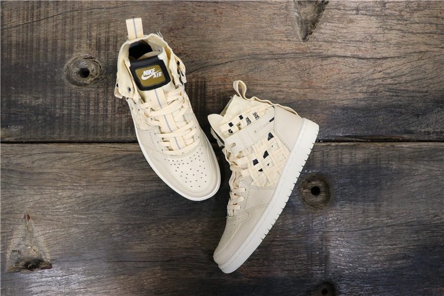 300乔丹/Air Jordan aj1 AJ1 乔丹1代 乔1 Air Jordan 1 RETRO HIGH OG CD6757-200 乔1编织铠甲米白色