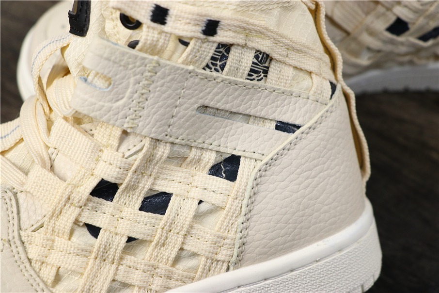 300乔丹/Air Jordan aj1 AJ1 乔丹1代 乔1 Air Jordan 1 RETRO HIGH OG CD6757-200 乔1编织铠甲米白色