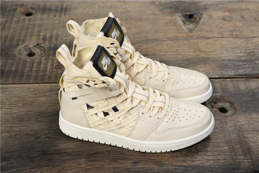 300乔丹/Air Jordan aj1 AJ1 乔丹1代 乔1 Air Jordan 1 RETRO HIGH OG CD6757-200 乔1编织铠甲米白色