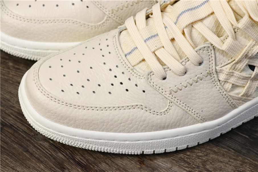 300乔丹/Air Jordan aj1 AJ1 乔丹1代 乔1 Air Jordan 1 RETRO HIGH OG CD6757-200 乔1编织铠甲米白色
