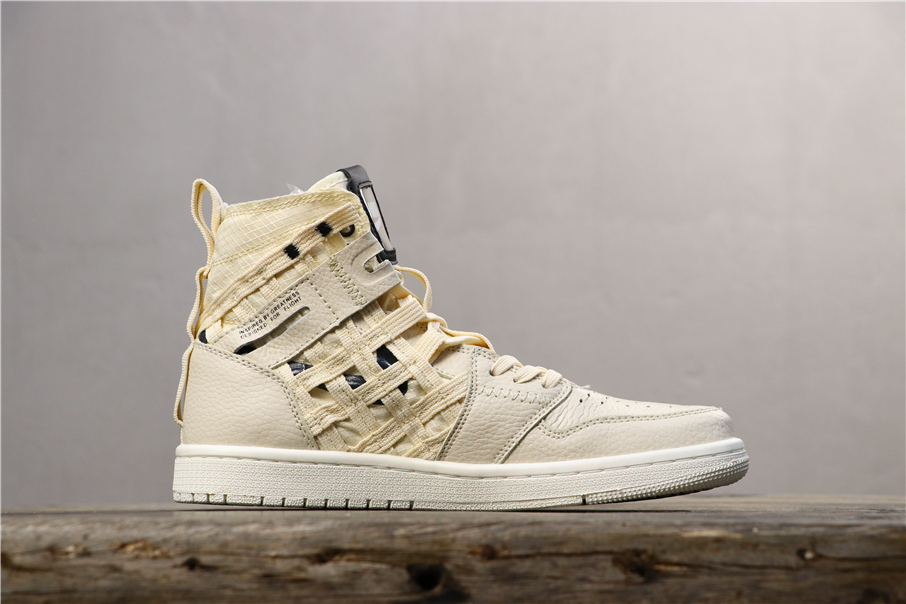 300乔丹/Air Jordan aj1 AJ1 乔丹1代 乔1 Air Jordan 1 RETRO HIGH OG CD6757-200 乔1编织铠甲米白色