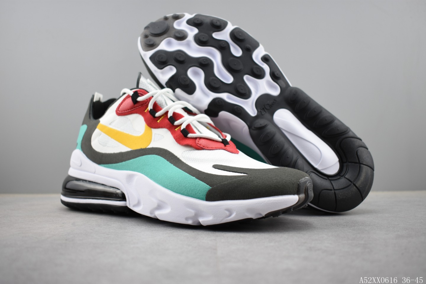 220 耐克 NIKE REACT AIR MAX 半掌式270气垫跑鞋系列 货号:AQ9087 公司级真标带半码