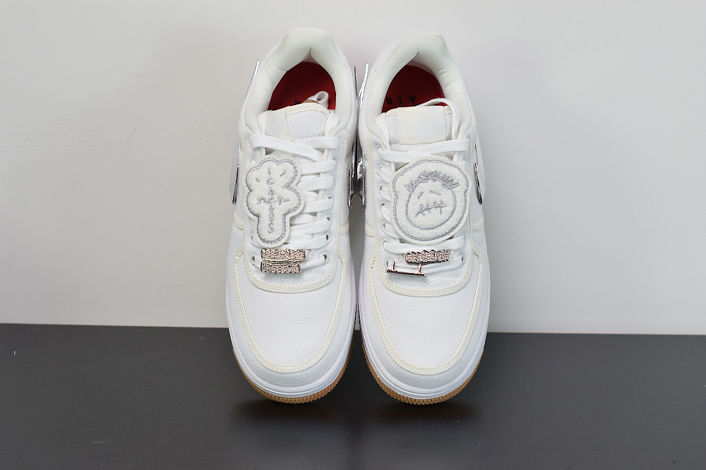 Travis Scott x Nike Air Force 1 AF 100 耐克空军一号 全白3M反光魔术贴休闲运动板鞋 AQ4211-101