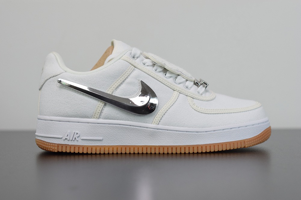 Travis Scott x Nike Air Force 1 AF 100 耐克空军一号 全白3M反光魔术贴休闲运动板鞋 AQ4211-101