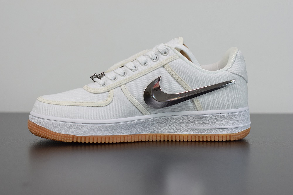 Travis Scott x Nike Air Force 1 AF 100 耐克空军一号 全白3M反光魔术贴休闲运动板鞋 AQ4211-101
